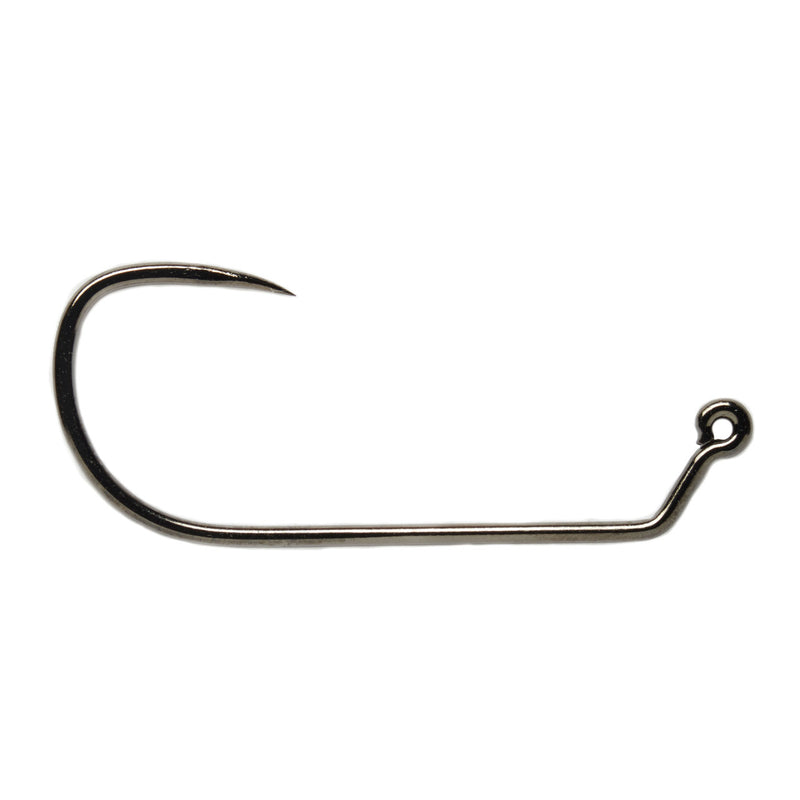 Fulling Mill Jig Force Long Black Nickel Barbless Hook
