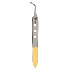Dr. Slick Bishop Tweezer, 4", Gold & Satin, Curved