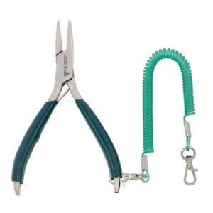 Dr. Slick Barb Plier, 5", Green PVC Handles, w/Lanyard, Straight