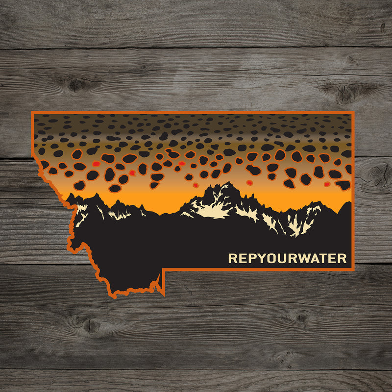RepYourWater Montana Wild Brown Sticker