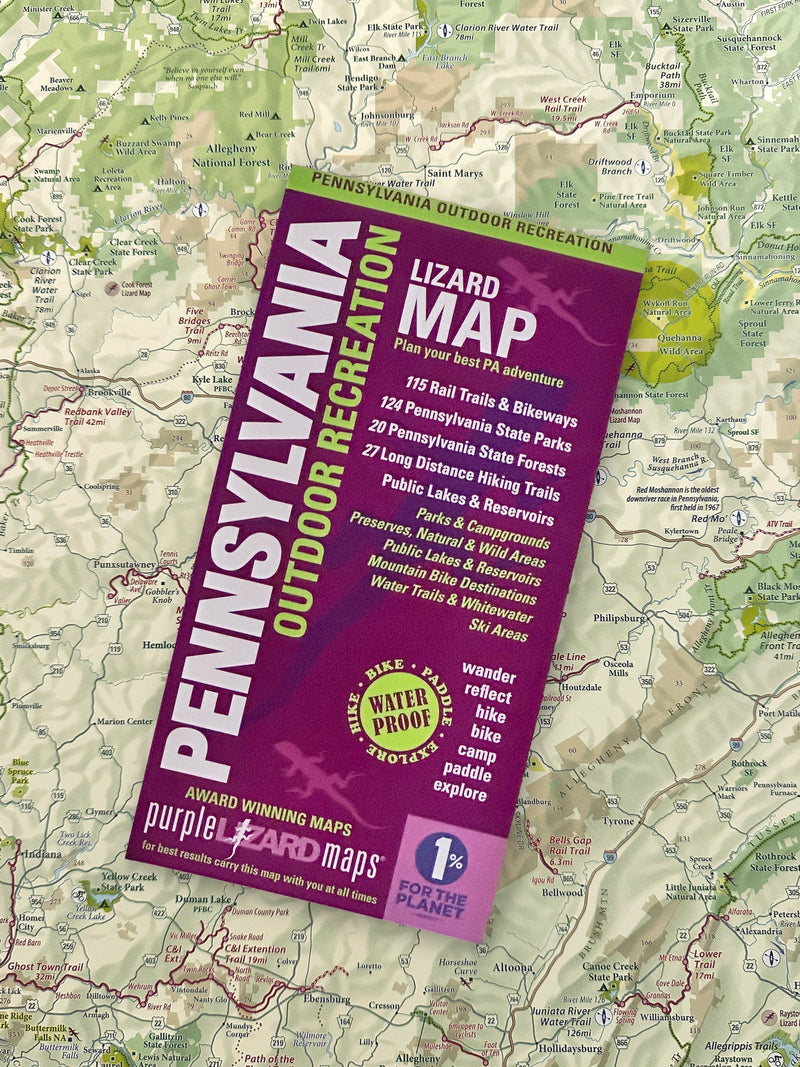 Purple Lizard Map Pennsylvania Outdoor Recreation