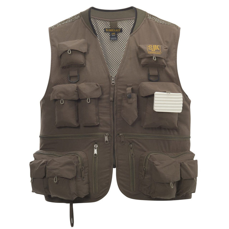 SJK Leader 27 Pocket Olive Mesh Back Vest