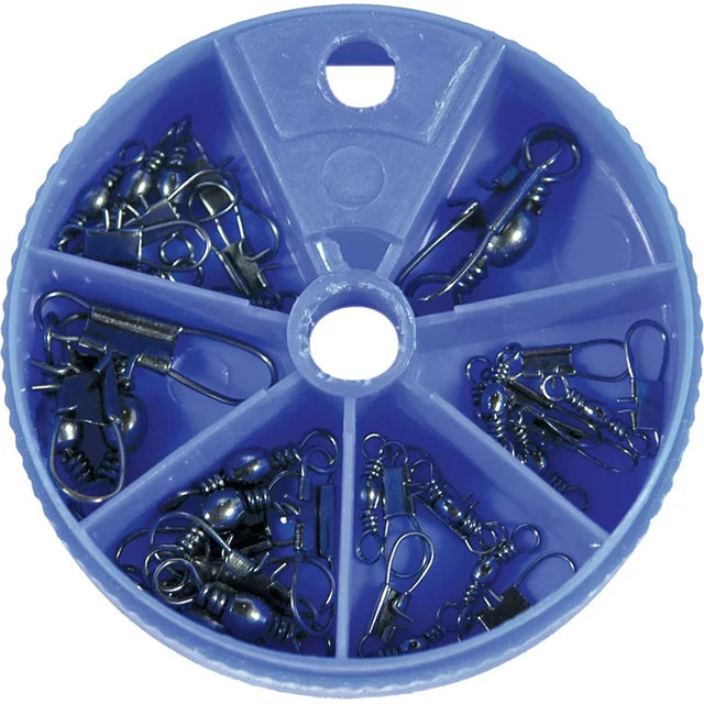 Eagle Claw Dial Pack Black Snap Swivel Assortment