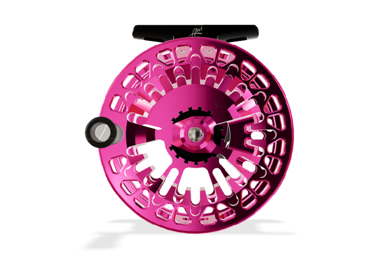 Abel Vaya 4/5 Fly Reel - Pink w/ Purple Drag Knob - Ebony Wood Handle
